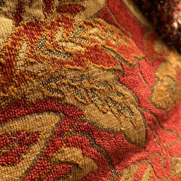 Chenille red, hold and tan accent pillows - Picture 7 of 9